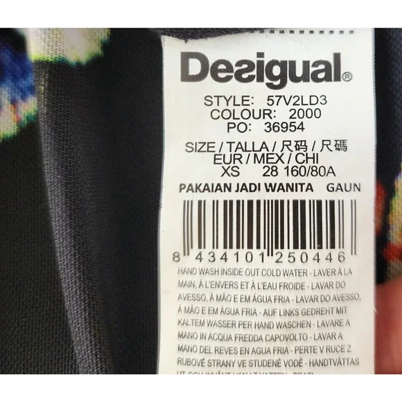 Desigual by Christian Lacoix XS pleated mesh waist Artsy Boho Festival floral - Picture 10 of 16